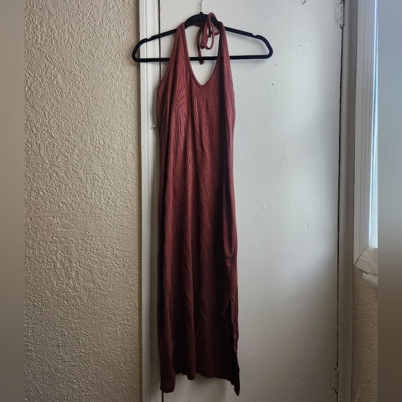 NWOT Old Navy- Rust Halter Rib Dress - Picture 1 of 4
